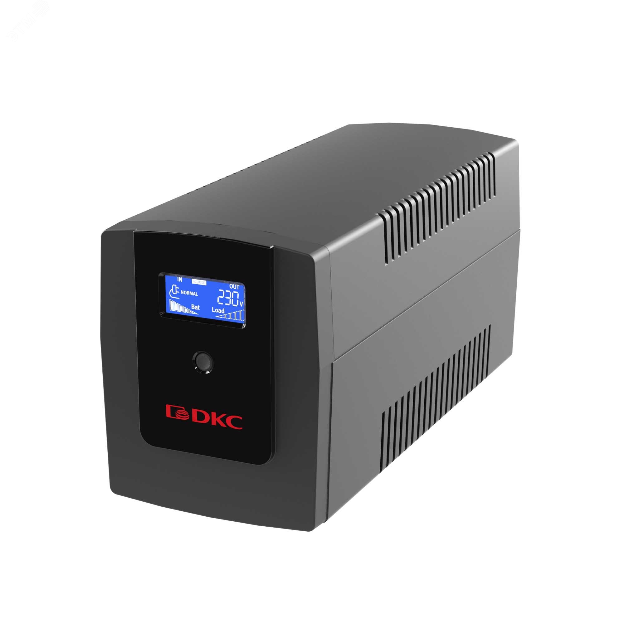 Источник бесперебойного питания line-interactive, Инфо Элсиди (Info LCD) 1500 ВА/900 Вт, 1/1, 4xIEC C13, USB + RJ45, LCD, 2x8Aч INFOLCD1500I DKC
