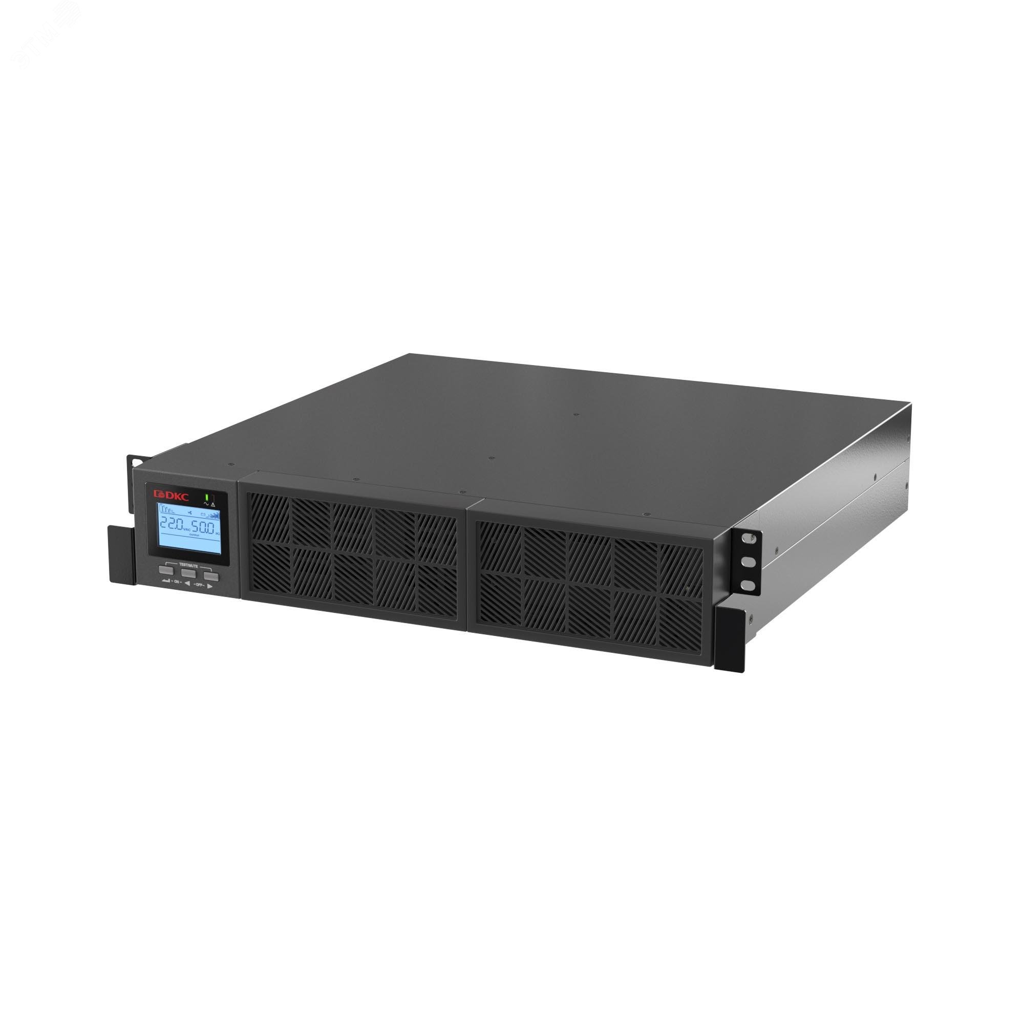 Источник бесперебойного питания Online Смолл Рэкмаунт (Small Rackmount), 2000 ВА/2000 Вт,1/1, 8xIEC C13, 1хIEC C19, EPO, USB, RS-232, Rack 2U, з/у 1А, 4x9Ач SMALLR2A5I DKC