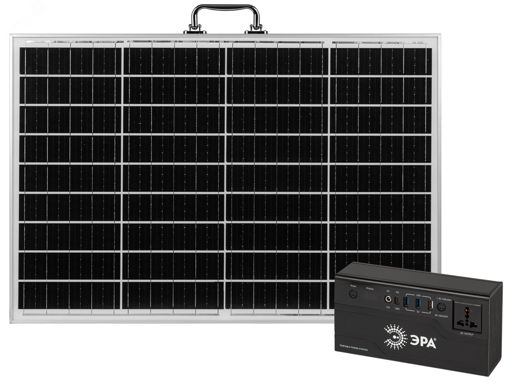 Электростанция солнечная портативная (комплект), 200 Вт, 32400 мАч, Li-ion. Солнечная панель 50 Вт ERAZS-01 ЭРА Б0062853 ЭРА
